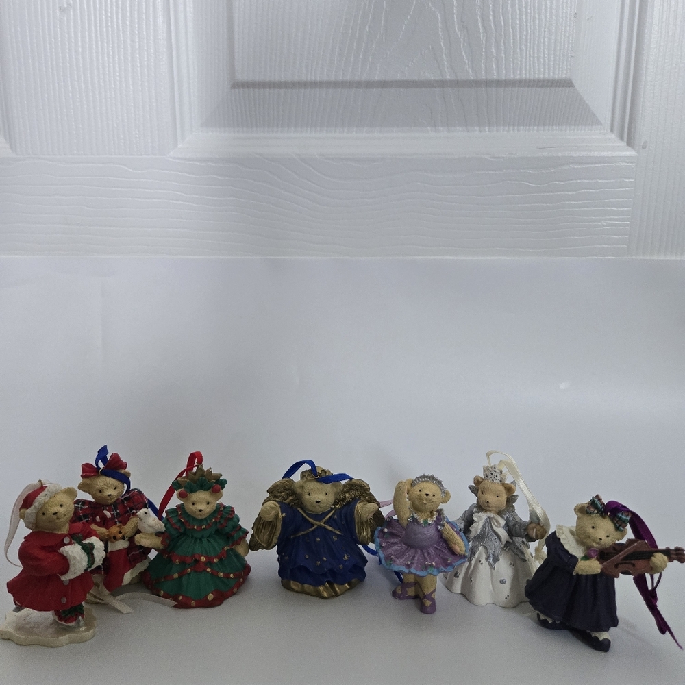 Set Of Vintage Muffy Vanderbear Christmas Ornaments Holiday Decor Collectible